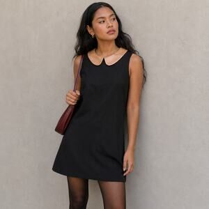 Hutch Black Shift Dress Medium Rose Gold Peter Pan Collar Coquette Mod